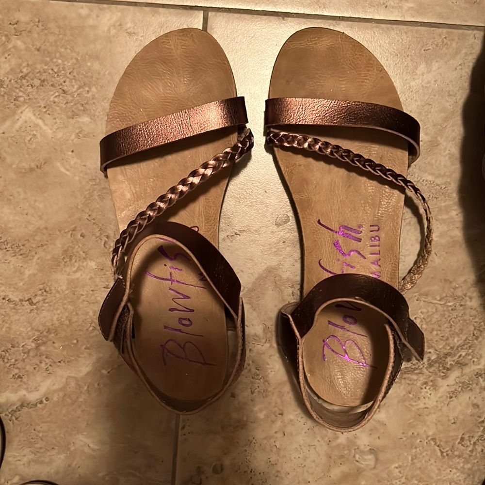 Blowfish copper metallic sandals.
